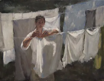Painting Oil_Laundry Study Pinning_14x11